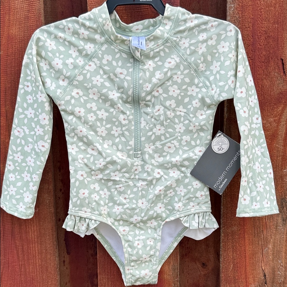 Gerber Kids Floral Rashguard - Light Green Size 18M